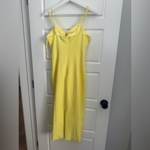 Revolve Bardot Vibrant Yellow Satin Dress - Picture 2 of 5